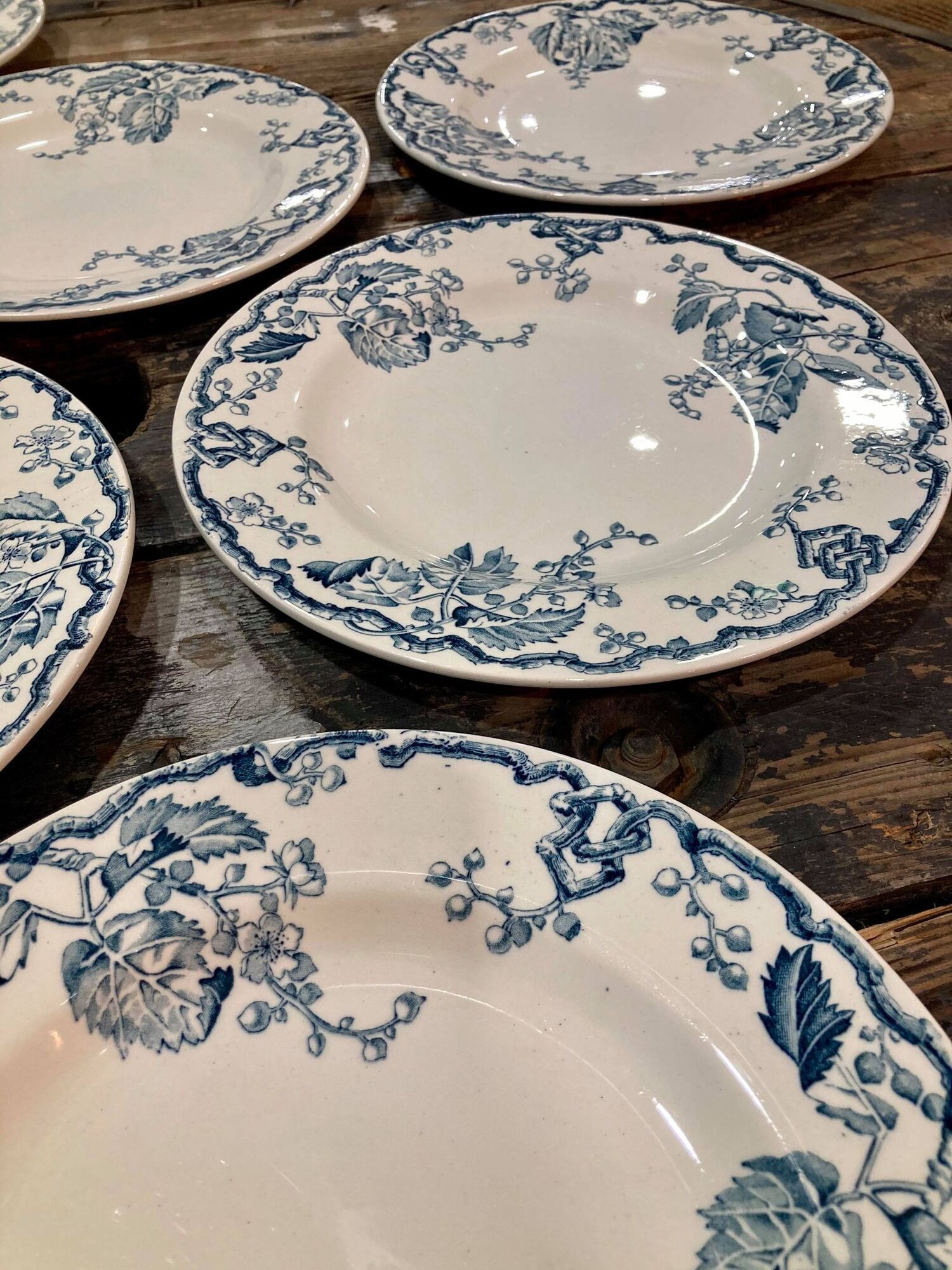 Lot of 8 plates KG Lunéville model Fontainebleau