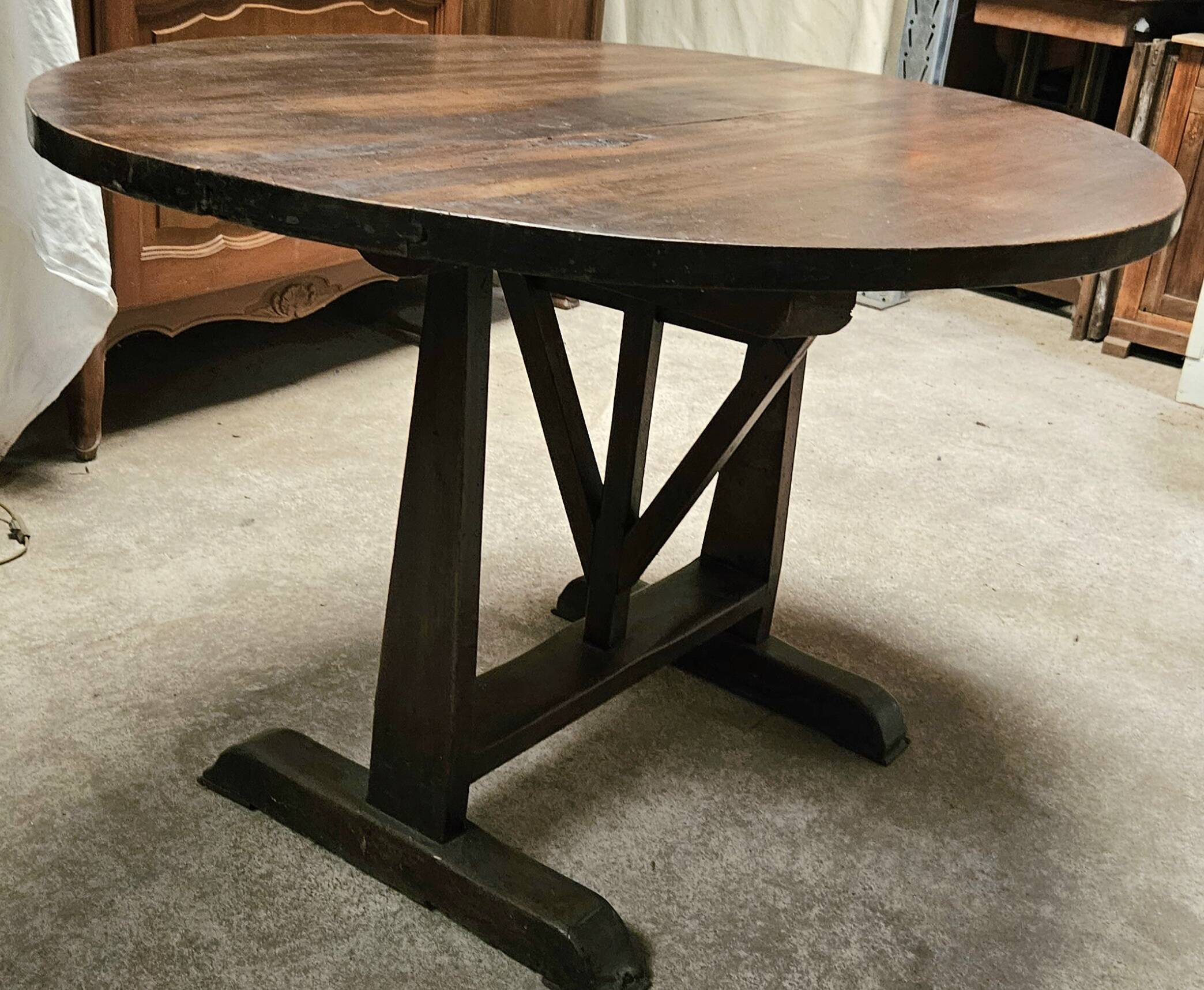 Small oval folding wine table
