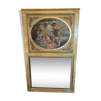 Wooden trumeau and gilded stucco - 175x105cm
