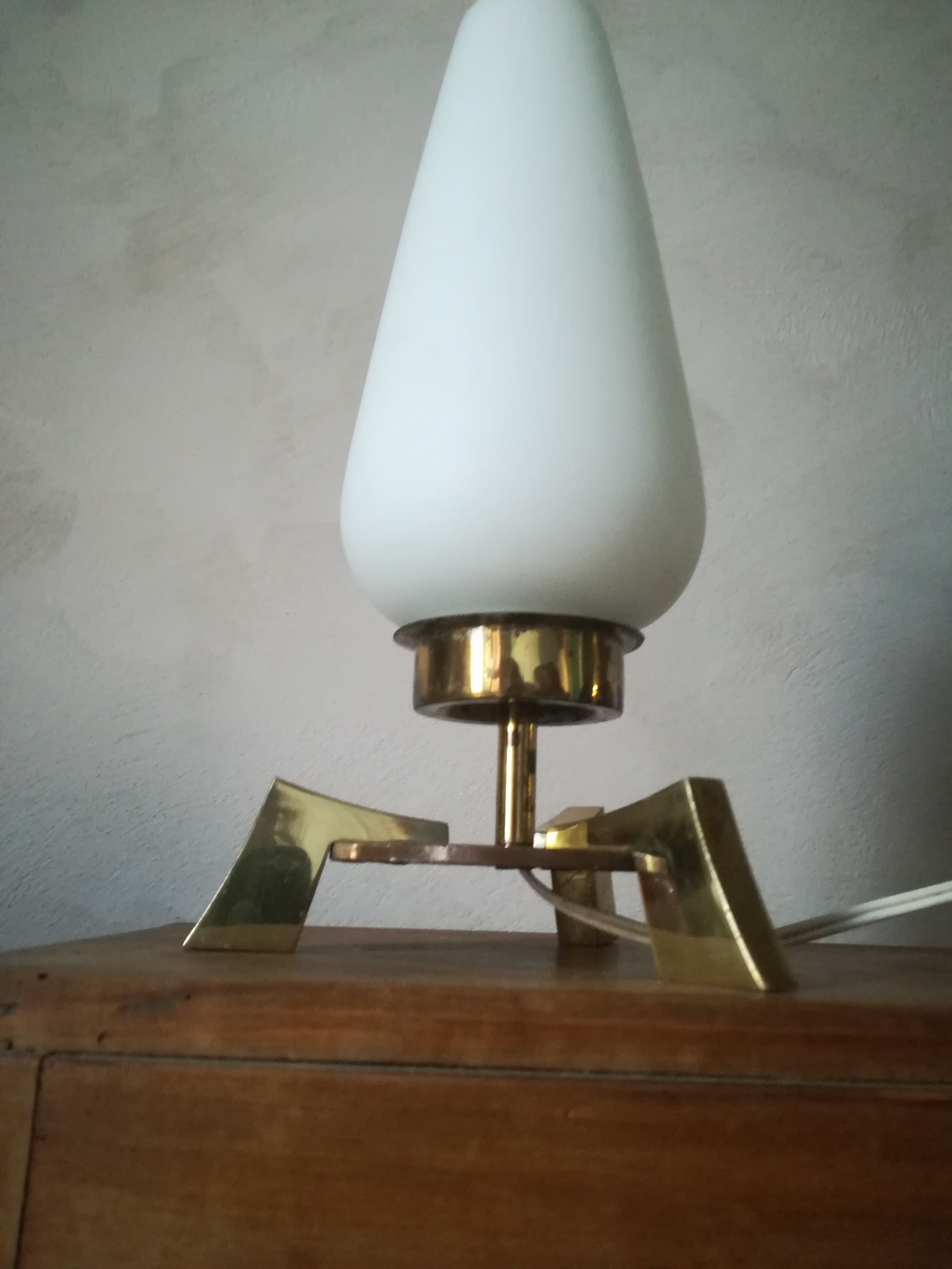 Modernist brass table lamp