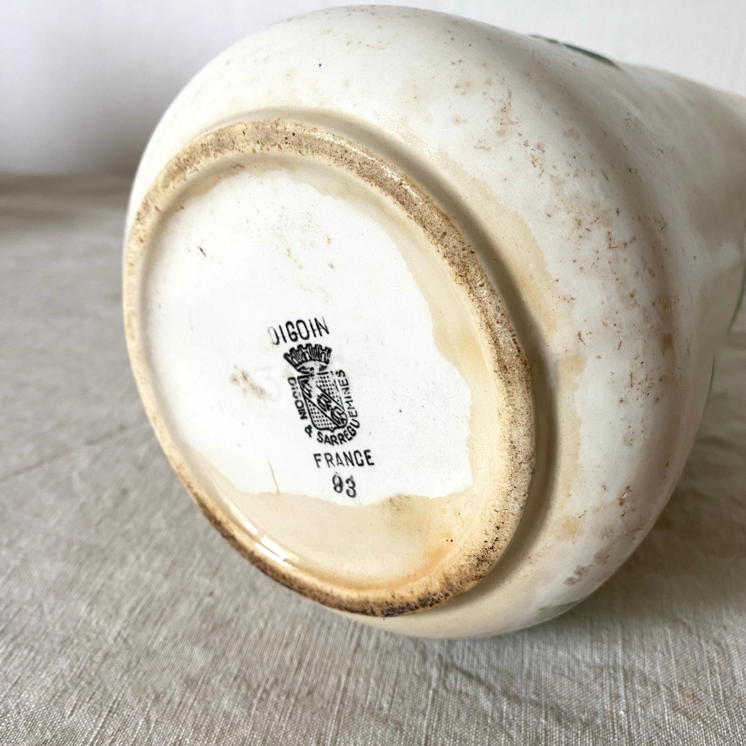 Antique pitcher in Digoin Cherry slip