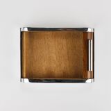 Carl Aubock rolling shutter storage box from the 1930s, cigarette dispenser, walnut, Vienna