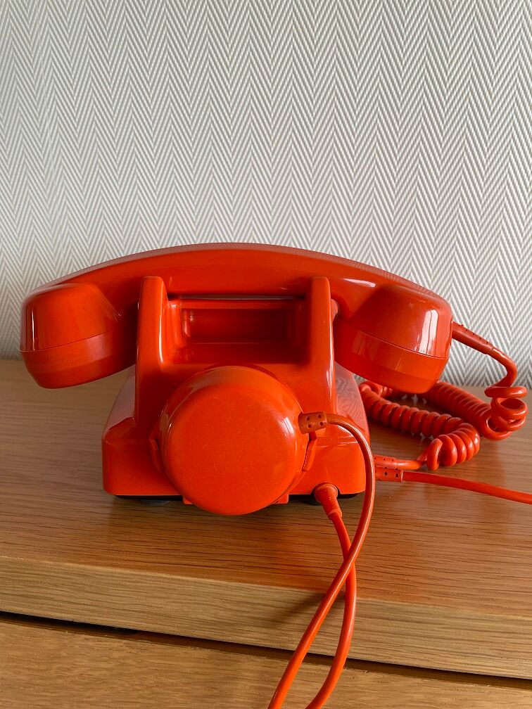 Vintage Socotel orange dial phone, 1971