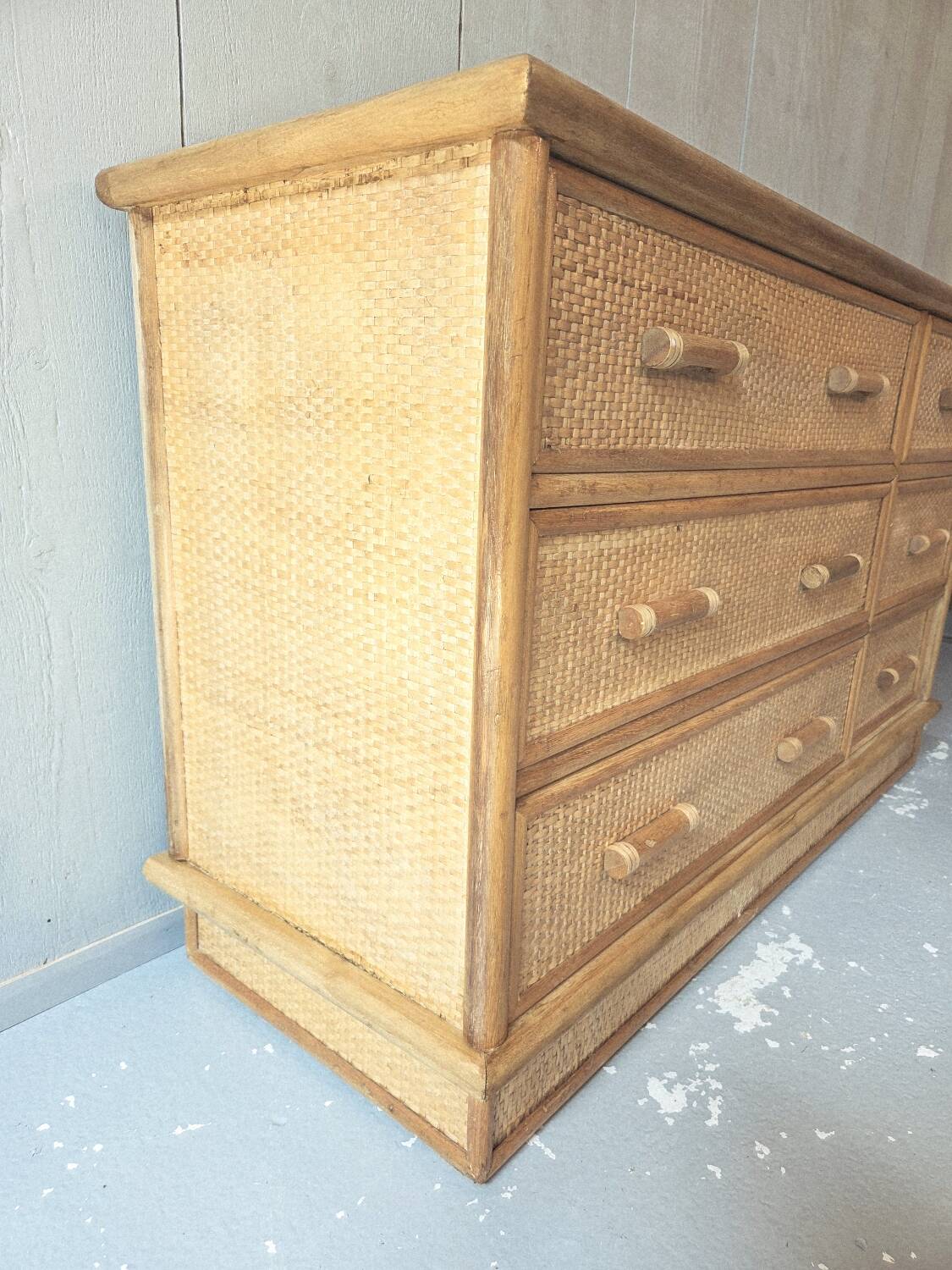 Rattan chest of drawers