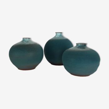 Trio of vintage ceramic vases by Antonio Lampecco