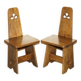 Pair of Victorian Arts and Crafts chairs with four boards.