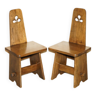 Paire de chaises Arts and Crafts victoriennes à quatre planches