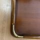 Grand rectangular serving platter in wood and brass from the 1960s