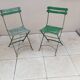 Paire de chaises de bistrot jardin pliable ancienne