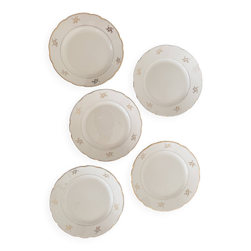 5 antique dessert plates Villeroy & Boch Mettlach