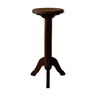 Support à plantes vintage en bois sur piédestal