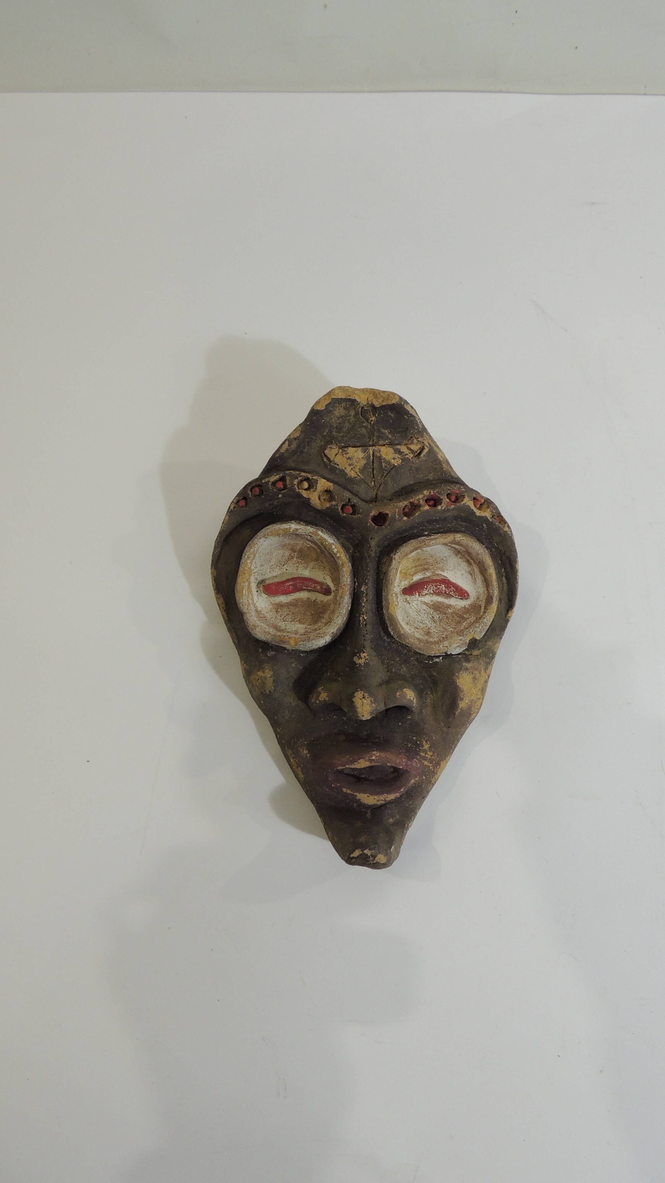 Vintage red and brown ceramic bowl – 1970s centrepiece – Design