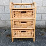 Commode en rotin vintage