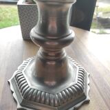 Candlestick or lamp in solid punched pewter