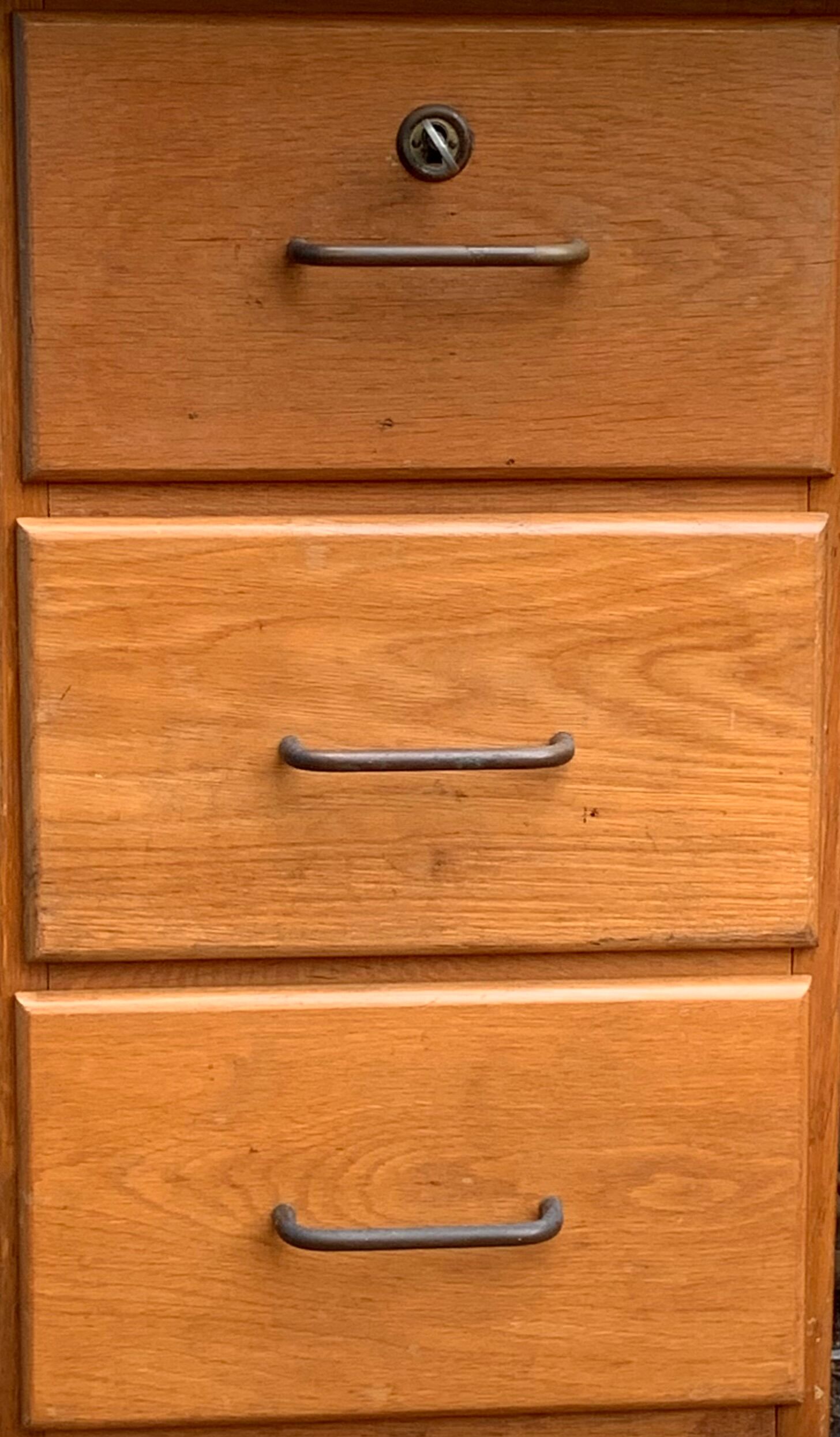 1950s schoolmaster's desk in solid oak