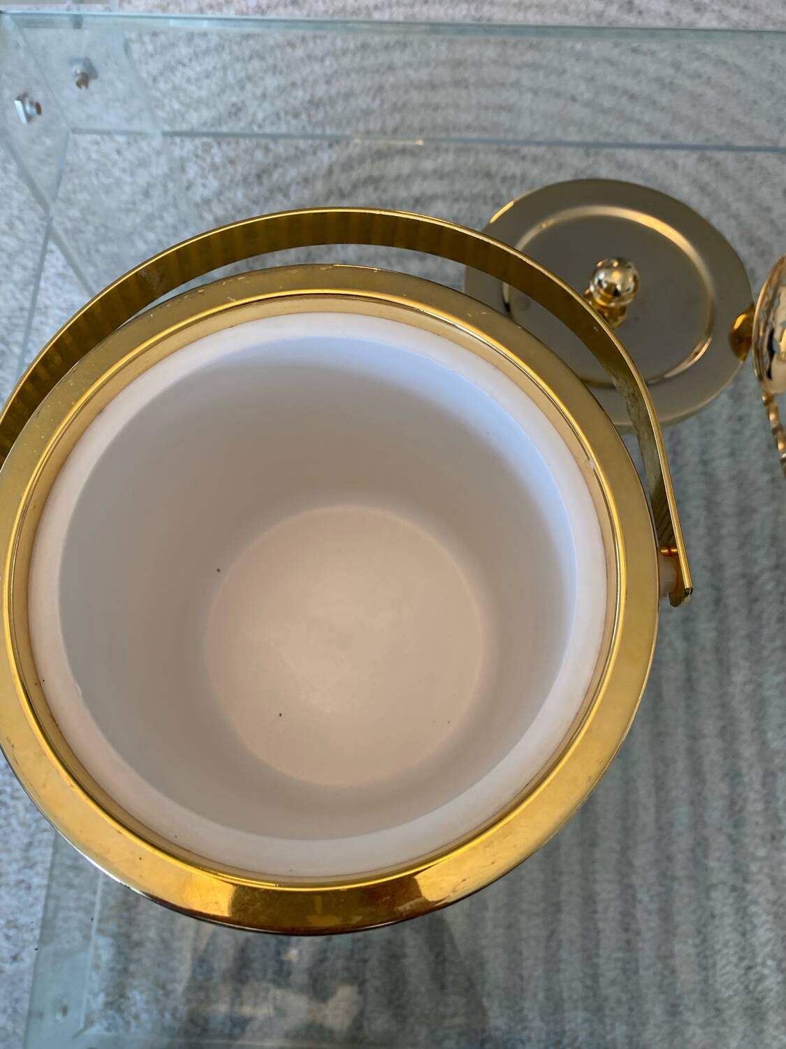 Vintage Hollywood Regency Gold Ice Bucket