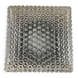 Vintage molded glass wall light from the 70s