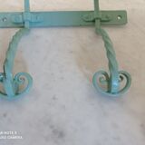 Double wrought iron coat hooks