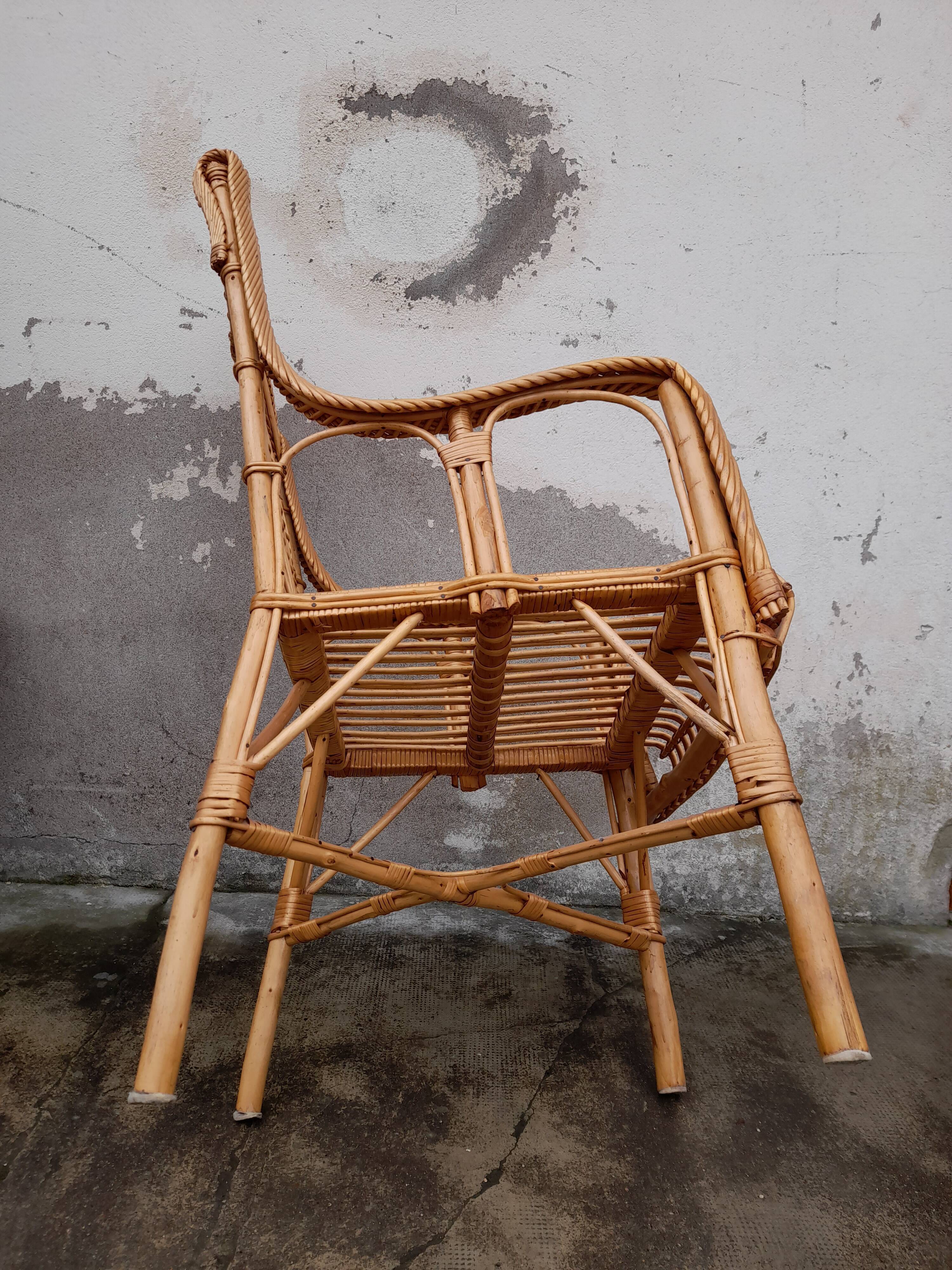 Rattan armchair from the 1950s