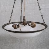 Brass and alabaster french antique plafonnier