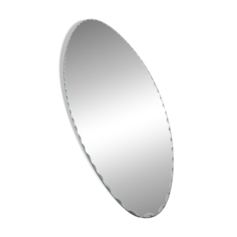 Very large oval beveled mirror, to put down, art deco, 40s 50s