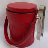 Red leather ice bucket