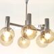 Six-light brass chandelier Italy 1960s