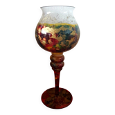 Hand-painted glass candlestick from the '90s.