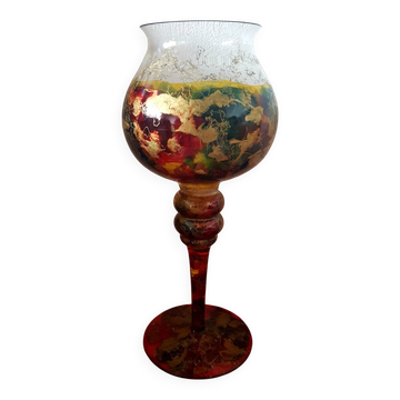 Hand-painted glass candlestick from the '90s.