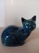Blue ceramic cat, 1980s.