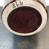 Old vase vallauris fady large model ceramic brown blue drips vintage