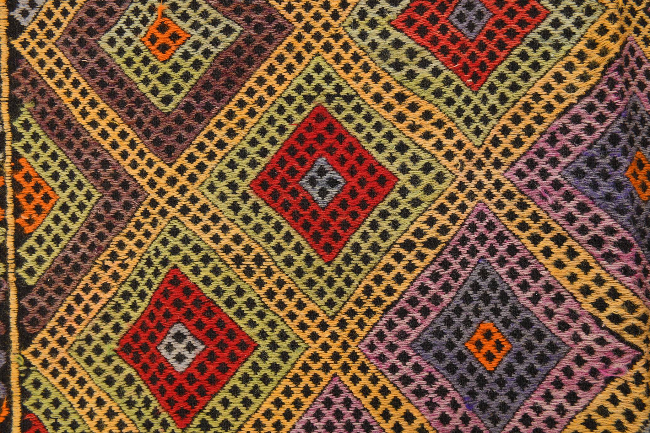 5x8 Yellow & Red Handmade Kilim Rug, 150x247Cm