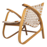 Chaise longue sculpturale en bois cintré par Jan Vaněk pour UP Zavody, années 1930.
