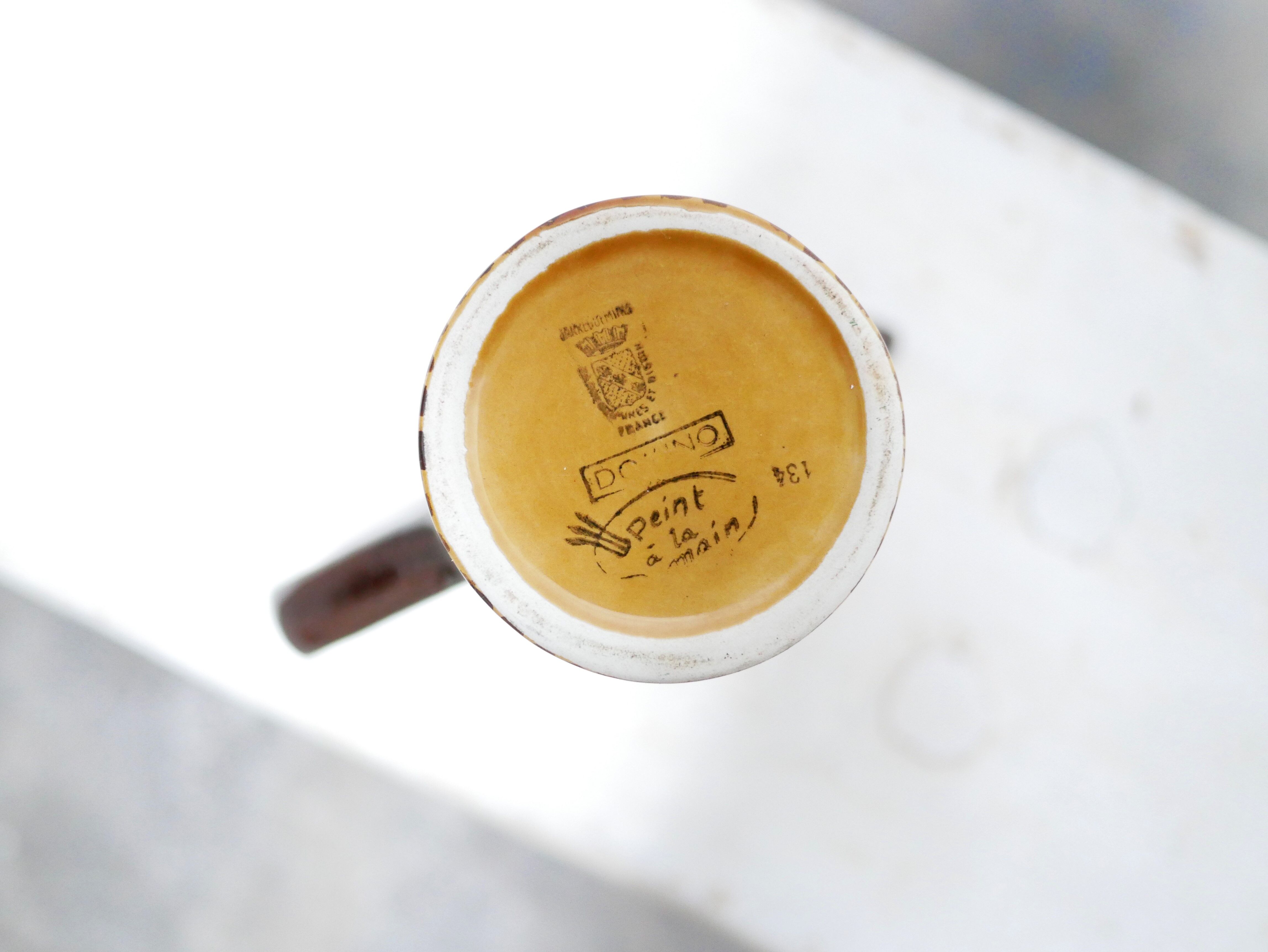 Vintage ceramic pitcher by the Sarreguemines manufacture