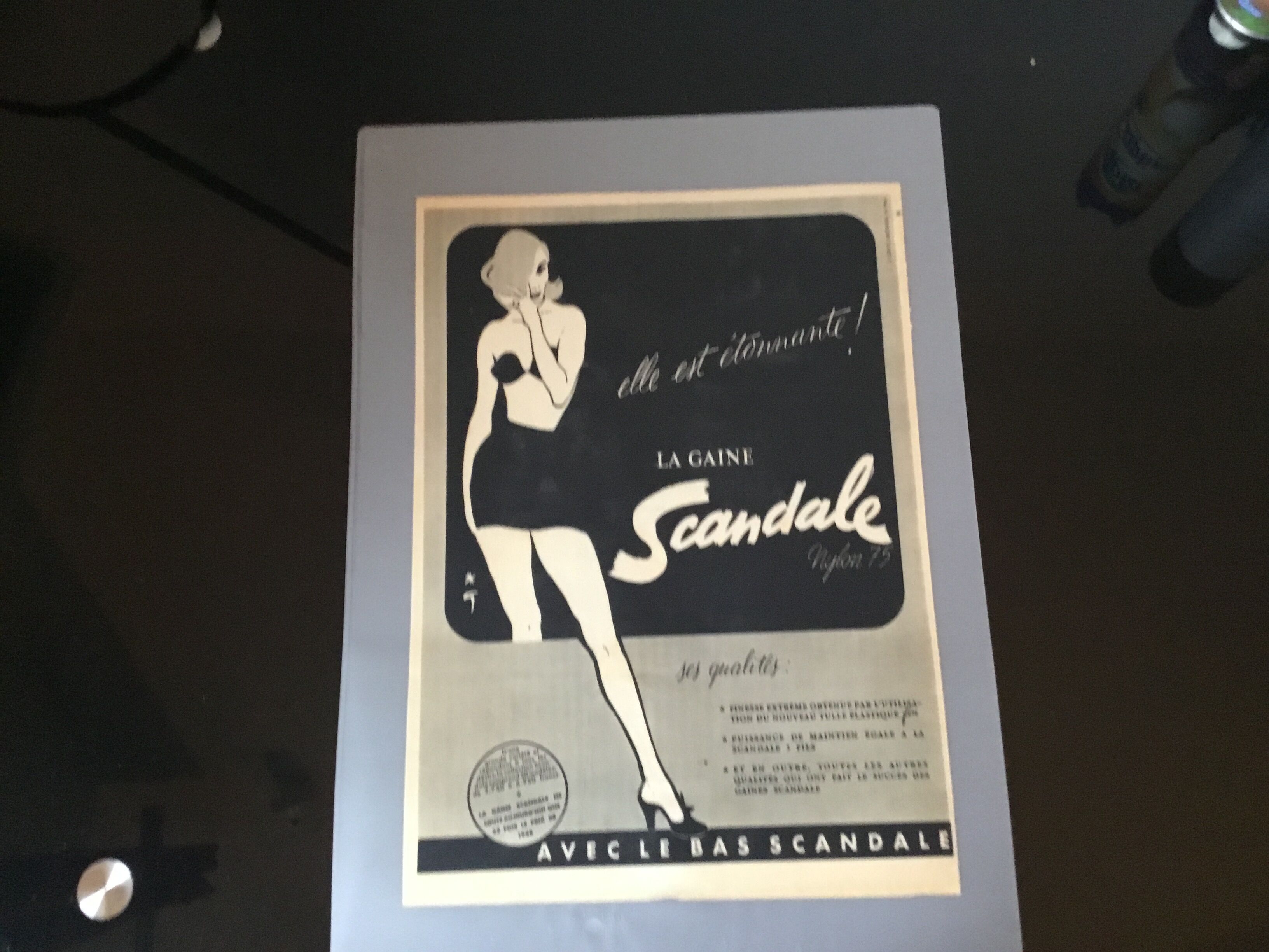 Vintage advertising to frame scandal