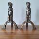 Anton Prinner paire de chenets en bronze, modèle Chaman, statuettes vi