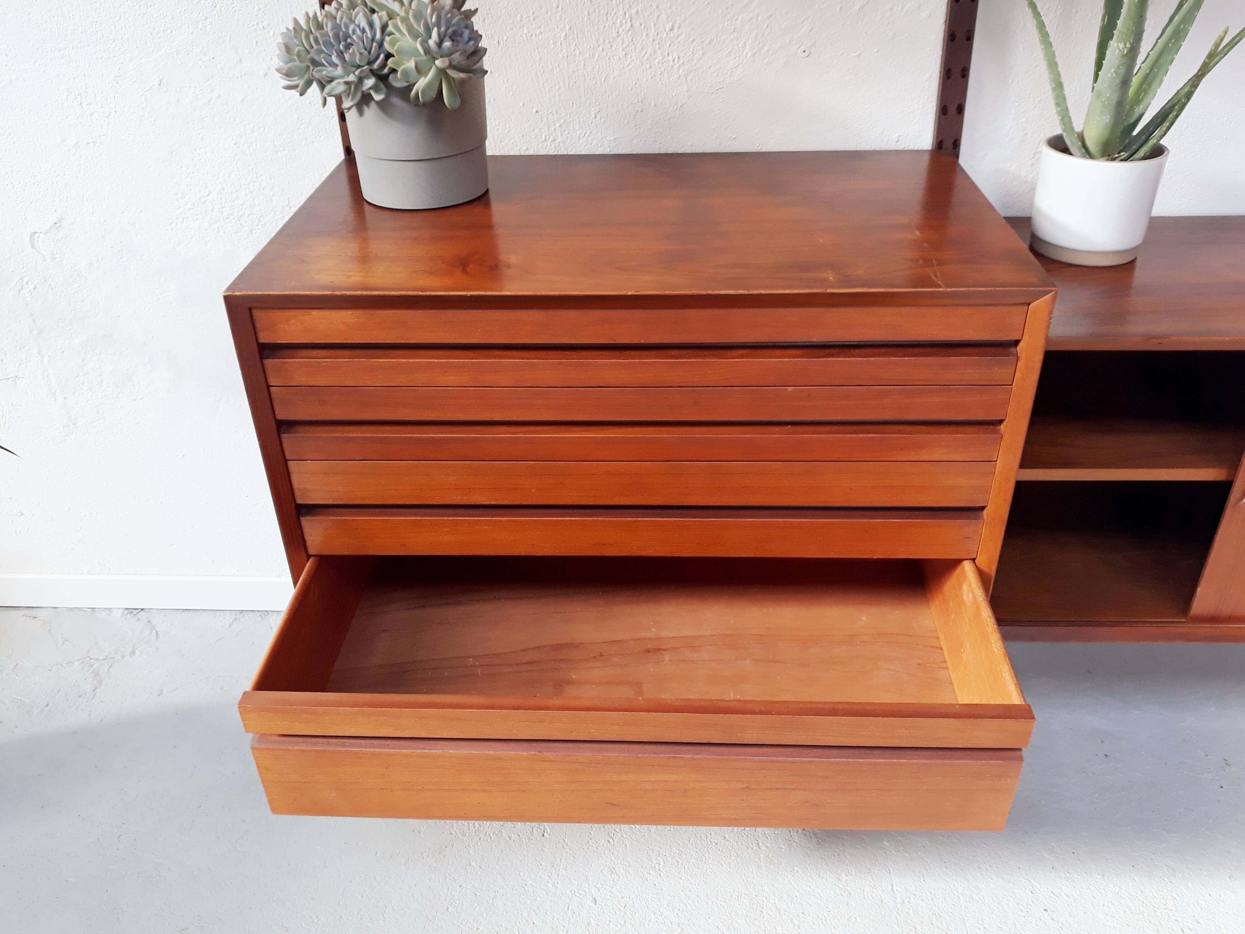Étagère modulable scandinave en teck royal system par Poul Cadovius