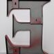 Red metal sign letter "E"