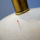 Large white ceramic fan-shaped table lamp - Art Deco style