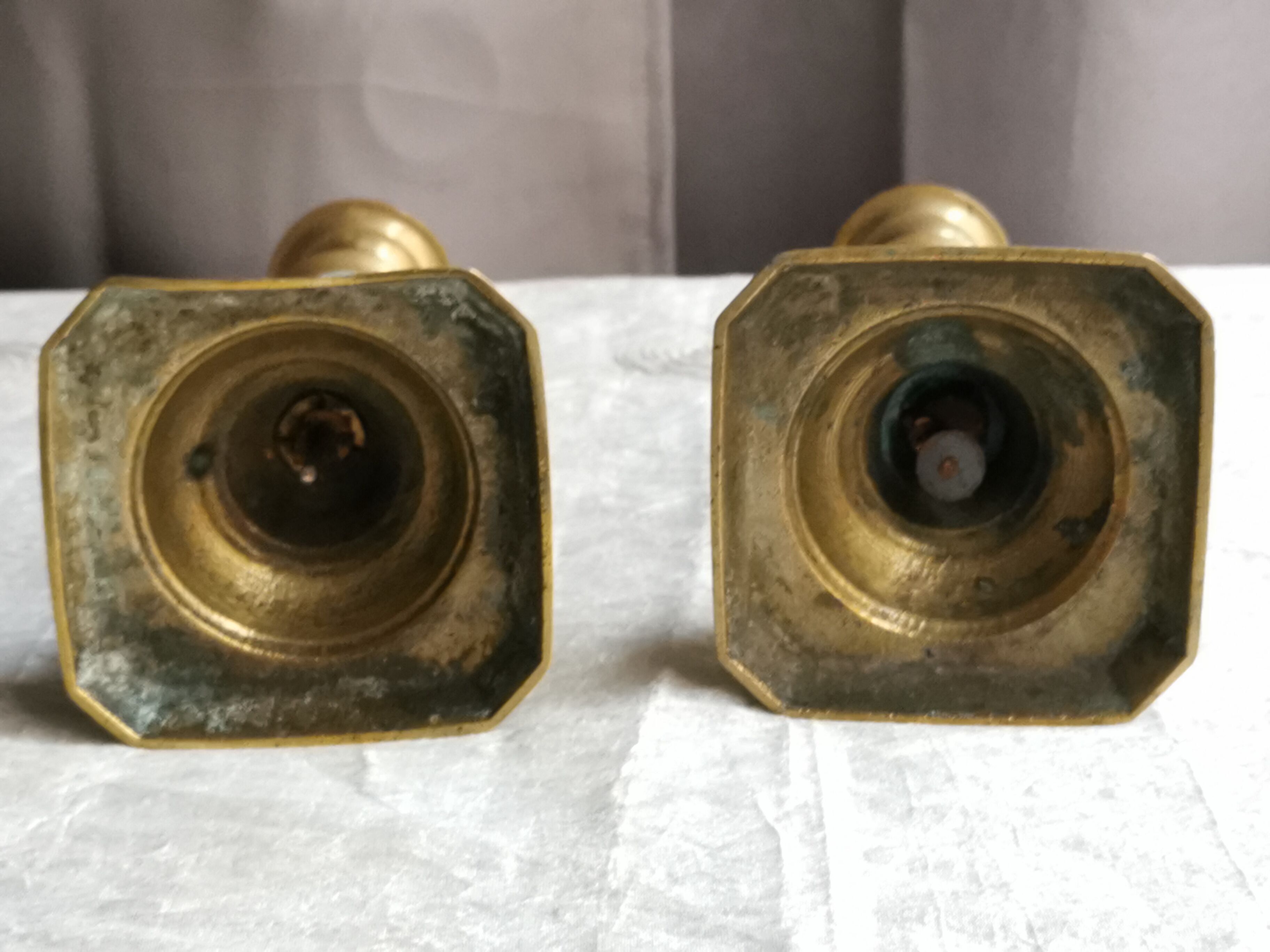 Pair of brass candlesticks