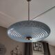 Art deco ceiling lamp in light blue clichy glass