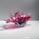 Bohemian Glass Basket Bowl 1960s