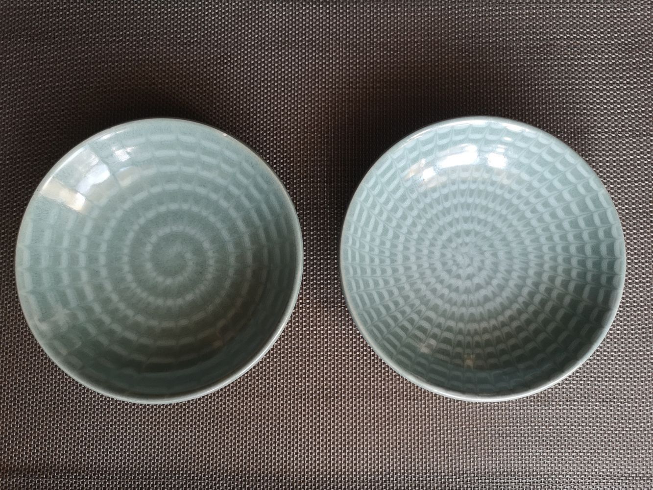 Set of 6 faience cups from Longchamps 1970s