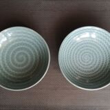 Set of 6 faience cups from Longchamps 1970s