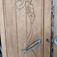 Vintage Art Deco duo of doors Rose and Daisy solid oak wood