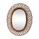 Miroir en rotin oval 80cmx65cm