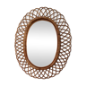 Miroir en rotin oval 80cmx65cm