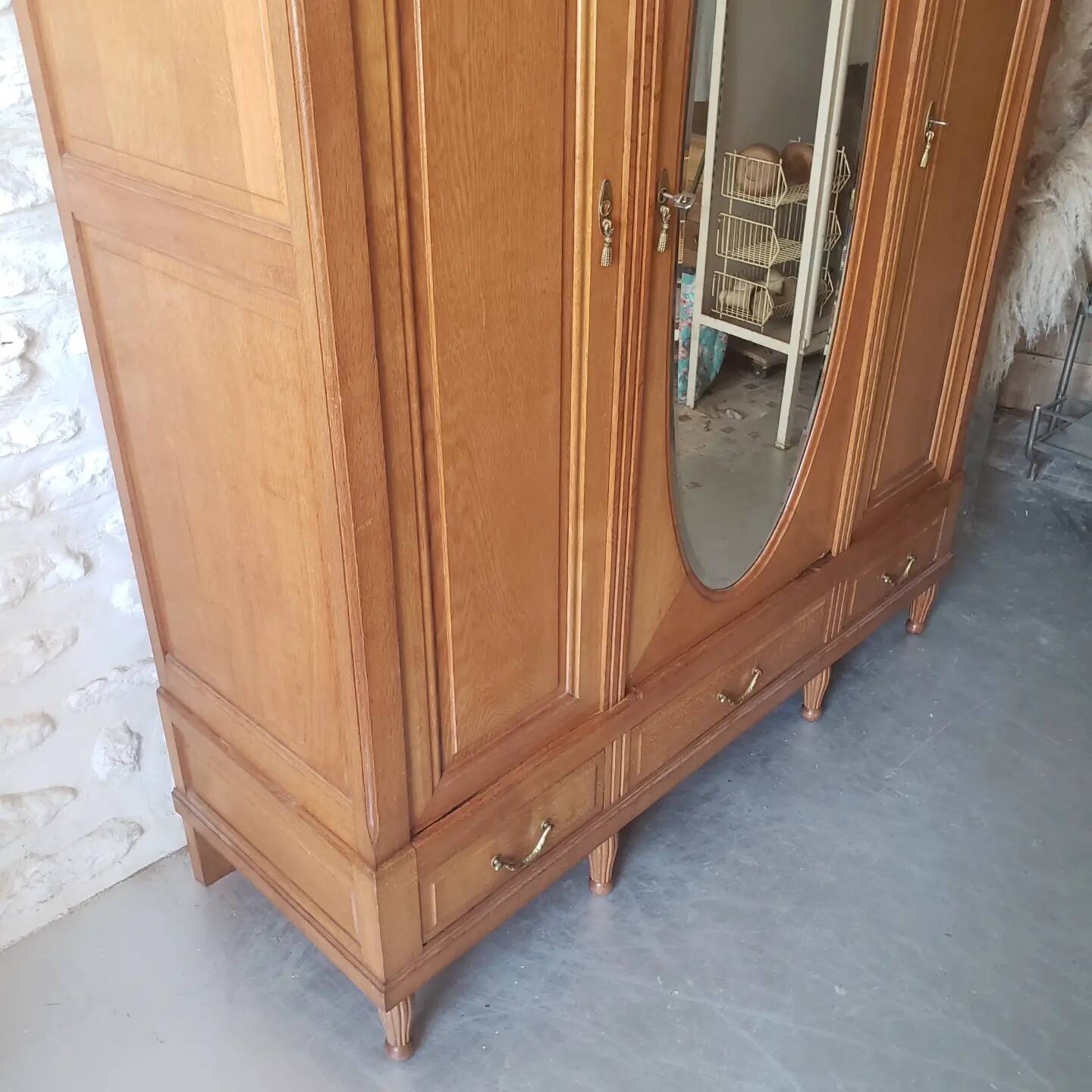 Solid oak dressing cabinet