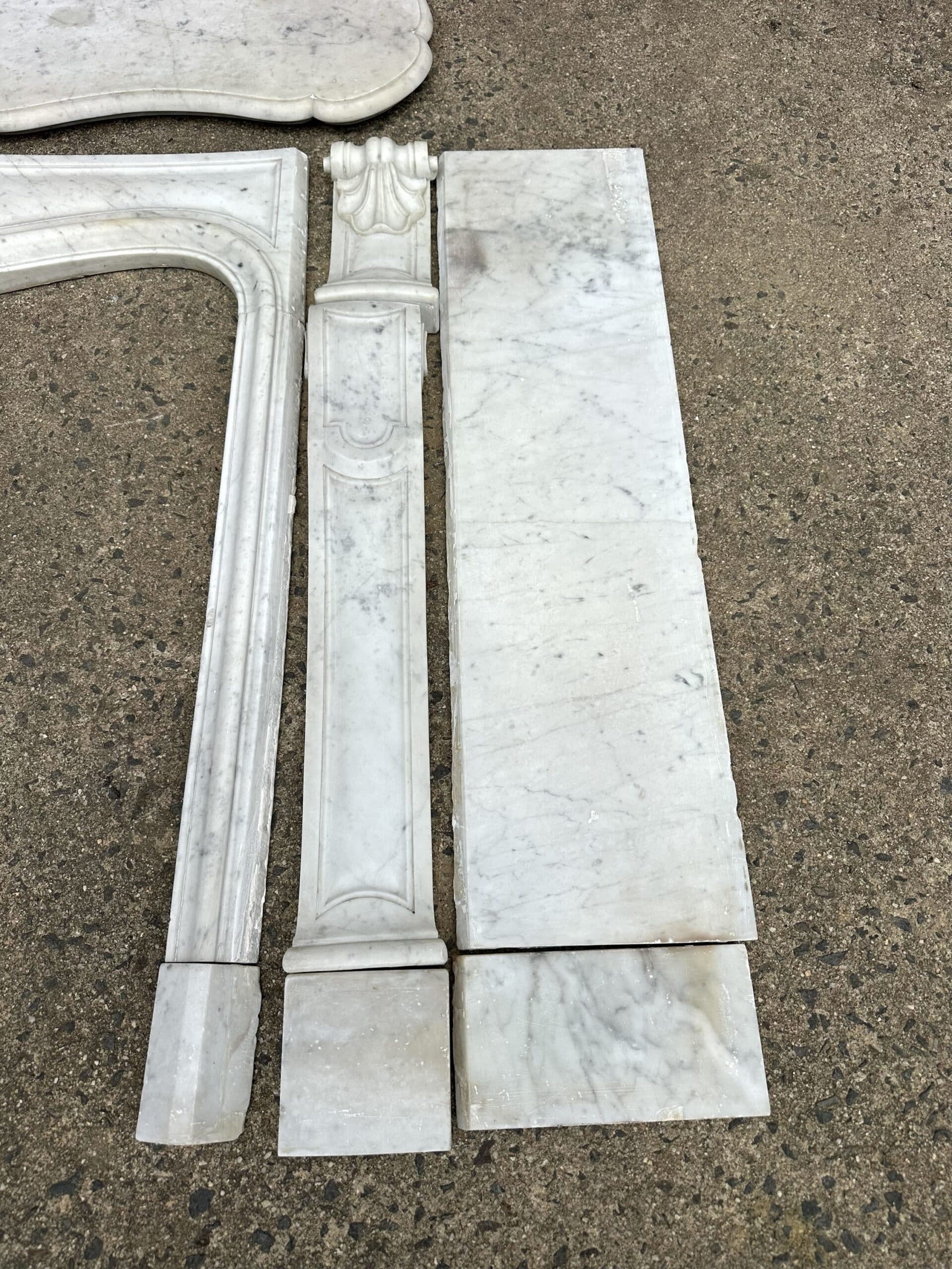 White Carrara marble fireplace from around 1880