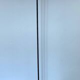 Vintage halogen floor lamp in black lacquered metal and brass ball joint